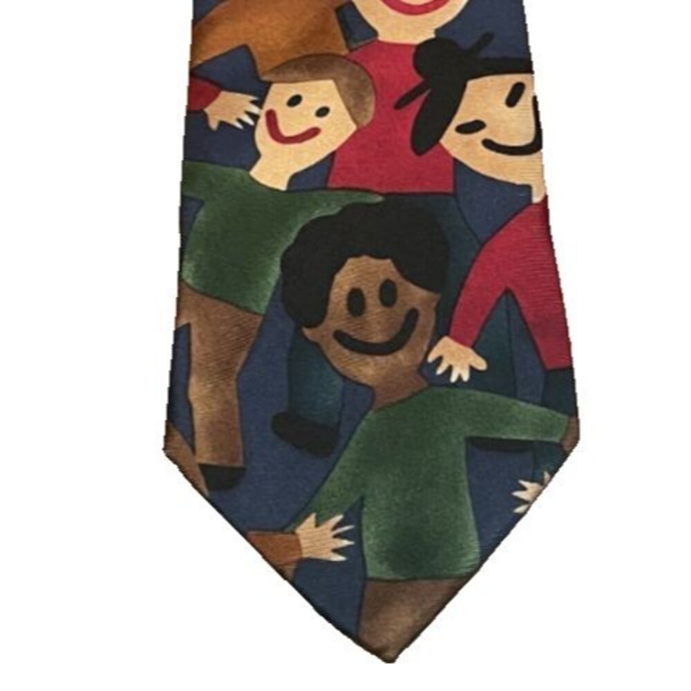 Save The Children Necktie "Helping Children Around World" 100% Silk Tie Vintage